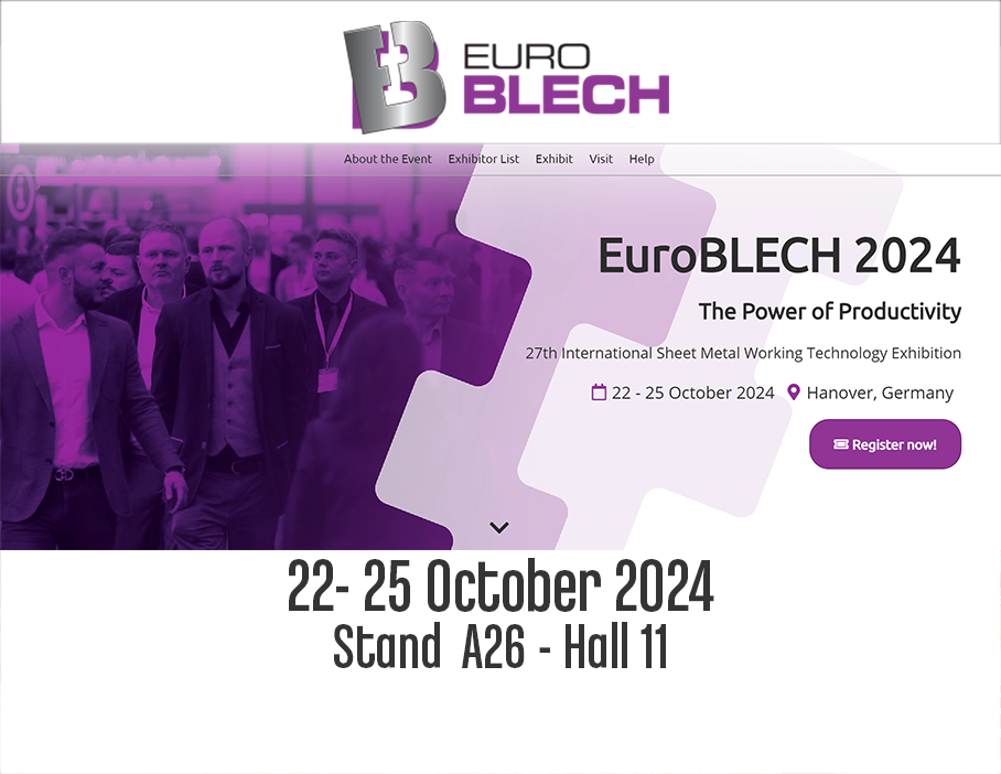Nos équipes seront présentes à EuroBlech, salon international majeur dédié aux technologies de fabrication et du travail de la tôle. Nous vous attendons du 22 au 25 octobre 2024 sur notre stand Hall 11 – A26.